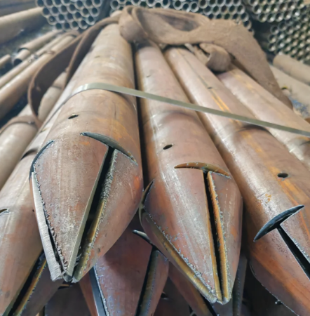 漳州出尖打孔加工无缝注浆钢花管注浆管厂家